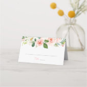 Roze Bloemen Quinceañera Gevouwen Plaats Kaart Roz Plaatskaartje (Voorkant)