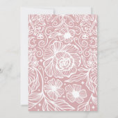 Roze Bloemen Quinceañera Gown Hemelse Maan Sterren Kaart (Achterkant)