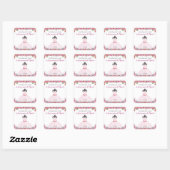 Roze Bloemen Quinceanera Jurk Party Vierkante Sticker (Vel)