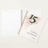 Roze Bloemen Quinceanera Rustic Blush 15e Verjaard Planner (Display)