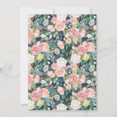  Roze Bloemen Quinceañera Verjaardag Kaart (Achterkant)