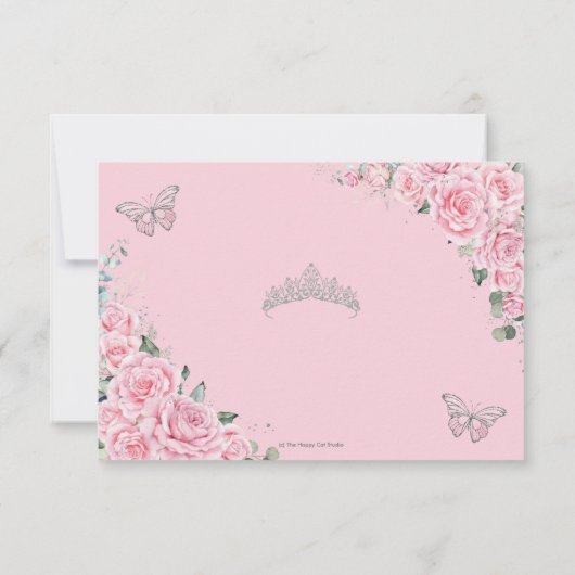 Roze Bloemen Quinceanera Zoete Zestien Kalender Save The Date (Achterkant)