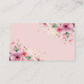 Roze Bloemen Raad hoeveel Kisses Bruids Spel Informatiekaartje (Achterkant)