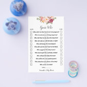 Roze bloemen raden wie de Kaart van het Baby showe (Enkel)