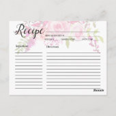 Roze Bloemen Recept Kaarten (Achterkant)