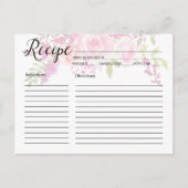 Roze Bloemen Recept Kaarten (Voorkant)