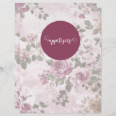 Roze Bloemen Recept Multomap Divider (Voorkant / Achterkant)