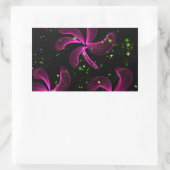 Roze bloemen rechthoekige sticker (Tas)