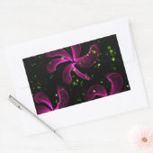 Roze bloemen rechthoekige sticker (Envelop)