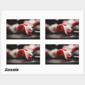  roze bloemen rechthoekige sticker (Vel)