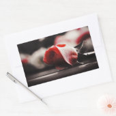  roze bloemen rechthoekige sticker (Envelop)