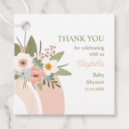 Roze Bloemen Regenboog Baby shower Bedankjes Labels