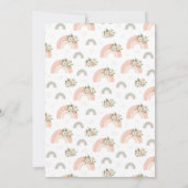 Roze Bloemen Regenboog Baby shower Kaart (Achterkant)
