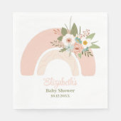 Roze Bloemen Regenboog Baby shower servetten (Voorkant)