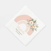 Roze Bloemen Regenboog Baby shower servetten (Hoek)