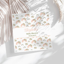 Roze Bloemen Regenboog Baby shower servetten