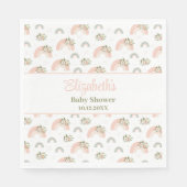 Roze Bloemen Regenboog Baby shower servetten (Voorkant)