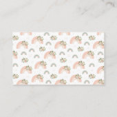 Roze Bloemen Regenboog Luier Raffle Behuizing Kaar Informatiekaartje (Achterkant)