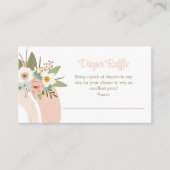 Roze Bloemen Regenboog Luier Raffle Behuizing Kaar Informatiekaartje (Voorkant)