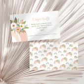 Roze Bloemen Regenboog Luier Raffle Behuizing Kaar Informatiekaartje