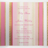 Roze Bloemen Regency Era Bruiloft Drieluik Uitnodiging (Binnenkant midden)