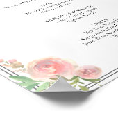 Roze Bloemen Regency Vrijgezellenfeest Cocktail Me Poster (Hoek)