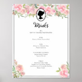 Roze Bloemen Regency Vrijgezellenfeest Cocktail Me Poster (Voorkant)