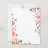 Roze Bloemen Religieus Kruis Bedankkaart (Achterkant)