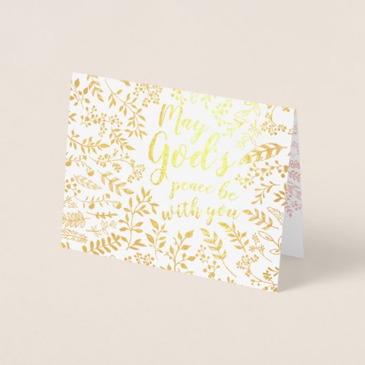 Roze Bloemen Religieuze Moge God je troosten met s Folie Kaarten (Voorkant)