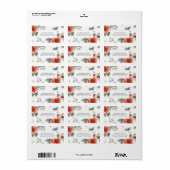 Roze  Bloemen Retour Adreslabels Etiket (Full Sheet)