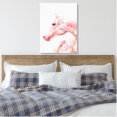 Roze bloemen Riding Horse | Aesthetisch kunstwerk Canvas Afdruk (Insitu (Slaapkamer))