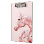 Roze bloemen Riding Horse | Aesthetisch kunstwerk Klembord (Links)