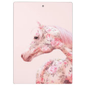 Roze bloemen Riding Horse | Aesthetisch kunstwerk Klembord (Achterkant)