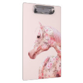 Roze bloemen Riding Horse | Aesthetisch kunstwerk Klembord (Rechts)