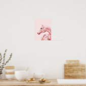 Roze bloemen Riding Horse | Aesthetisch kunstwerk Poster (Keuken)