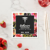 Roze Bloemen RN BSN Nurse Servet (Insitu)