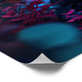 Roze Bloemen Robot Poster (Hoek)