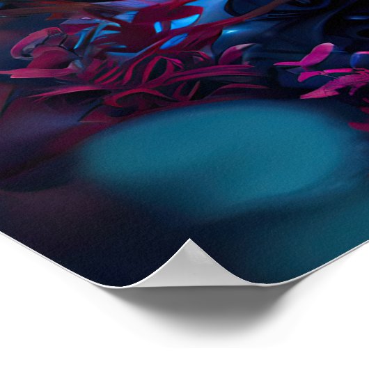 Roze Bloemen Robot Poster (Hoek)