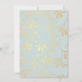 Roze Bloemen Rococo  Bloemen Baby shower Kaart (Achterkant)