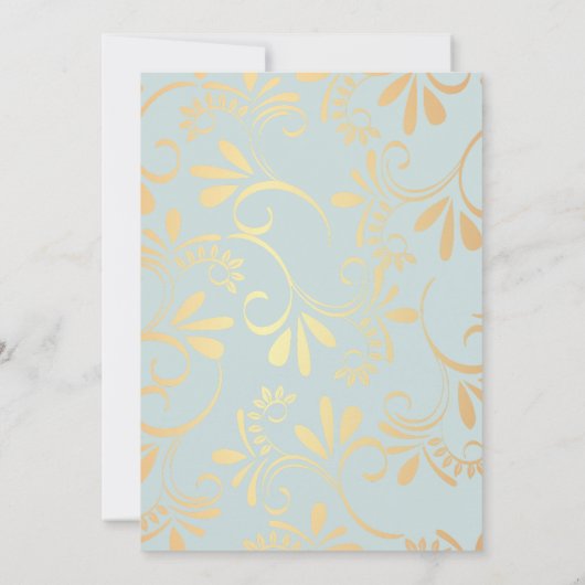 Roze Bloemen Rococo  Bloemen Baby shower Kaart (Achterkant)