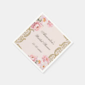 Roze Bloemen Rococo  pioen Vrijgezellenfeest Servet (Hoek)