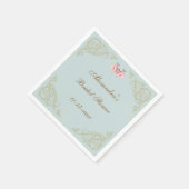 Roze Bloemen Rococo  Pioen Vrijgezellenfeest Servet (Hoek)