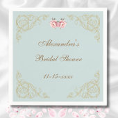 Roze Bloemen Rococo  Pioen Vrijgezellenfeest Servet