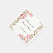 Roze Bloemen Rococo pioen Vrijgezellenfeest Servet (Hoek)