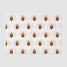 Roze Bloemen Rode Panda Mom Baby Weefselpapier