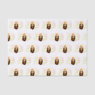 Roze Bloemen Rode Panda Mom Baby Weefselpapier Tissuepapier