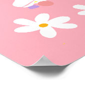 Roze bloemen Roller Skates Inline Skaten Poster (Hoek)