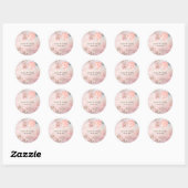 Roze Bloemen Romantisch Ronde Sticker (Vel)