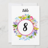 Roze Bloemen Romantisch Tafelnummer (Voorkant)