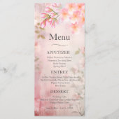 Roze Bloemen Romantisch Trouwmenu Menu (Voorkant)